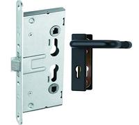 Abus 215117 - Cerradura Empotrable Para Puertas Cortafuegos (Efs65) + 215230 - Herraje Para Puerta De Salida De Incendios (Tipo Kfg, Pomos En Ambos Lados)