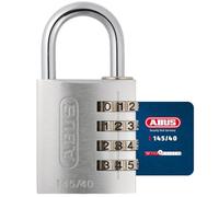 ABUS Candado de combinación 488146 145/40, 4 dígitos, plateado