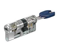 Abus Bravus Mx Pro Magnet. Cilindro de alta seguridad doble embrague, 5 llaves incopiables y tarjeta de propiedad. Color Níquel/Leva larga. Bombín para cerraduras perfil europeo Servilock. (30/40)