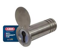ABUS KeyGarage™ 729 - caja fuerte para llaves empotrable en la pared - tubo de acero inoxidable para almacenamiento seguro de llaves - caja portallaves con cubierta - plateado