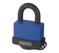 ABUS Candado de latón Aqua Safe 70IB/50 - resistente a la intemperie - arco de acero inoxidable para una protección anticorrosión adicional - revestimiento de plástico - nivel de seguridad ABUS 6