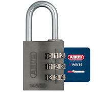 ABUS Candado de combinación 145/30 titanio aluminio código numérico personalizable nivel seguridad 3