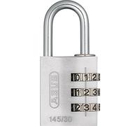 ABUS Candado de combinación 145/30 plateado - candado para maletas, taquillas y mucho más - candado de aluminio - código numérico personalizable - nivel de seguridad ABUS 3