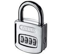 ABUS Candado de combinación 160/50 - candado con acabado cromado brillante - con código numérico personalizable - 35015 - nivel de seguridad ABUS 6 - plateado