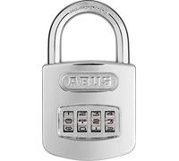 ABUS Candado de combinación 160/50 - candado con acabado cromado brillante - con código numérico personalizable - 02987 - nivel de seguridad ABUS 6 - plateado