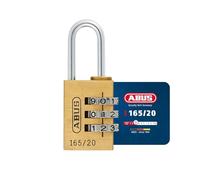 ABUS Candado de combinación 165/20 - candado de latón - con código numérico personalizable - candado para maletas y taquillas - nivel de seguridad ABUS 3