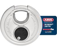 ABUS Candado de disco 20/70 - resistente a la intemperie para el jardín - con tecnología de soldadura de disco para la mejor protección contra robos - nivel de seguridad 9 - plata