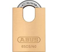 ABUS Candado de latón 65CS/40 - cuerpo del candado de latón - arco y protección de acero endurecido - nivel de seguridad ABUS 5