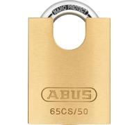 ABUS Candado de latón 65CS/50 - cuerpo del candado de latón - arco y protección de acero endurecido - nivel de seguridad ABUS 6