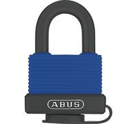 ABUS Candado de latón Aqua Safe 70IB/50 - resistente a la intemperie - arco de acero inoxidable para una protección anticorrosión adicional - revestimiento de plástico - nivel de seguridad ABUS 6
