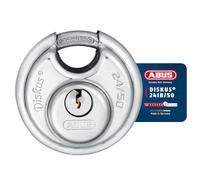 ABUS Candado Diskus® 24IB/50 de acero inoxidable - con protección integral de 360° - para garantizar la seguridad en climas adversos - 20318 - nivel de seguridad ABUS 7 - plateado