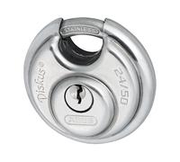 ABUS Candado Diskus® 24IB/50 de acero inoxidable - con protección integral de 360° - para garantizar la seguridad en climas adversos - 20317 - nivel de seguridad ABUS 7 - plateado