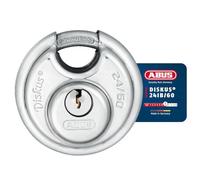 ABUS Candado Diskus 24IB/60 Acero Inoxidable - Seguridad Exterior Nivel 7 | Cerradura anticorrosión de 60 mm para furgonetas y almacenes. Cilindro niquelado ideal para climas marinos y lluvia.