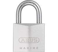 ABUS Candado Marine 75IB/40 - resistente a la intemperie - cuerpo del candado de latón con revestimiento de níquel perlado - nivel de seguridad 6 - plata