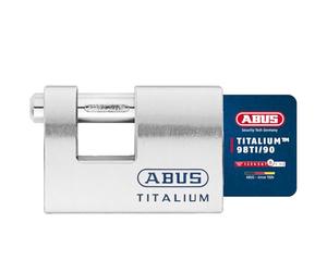 ABUS Candado Monobloque Titalium 98/90 - Aluminio, Arco Acero | Llave reversible con 150.000 combinaciones, arco 12 mm, nivel seguridad 8, ideal zonas difícil acceso