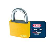 ABUS Candado T65AL/40 myLOCK - escribible - candado para taquilla - cuerpo de aluminio macizo - nivel de seguridad ABUS 5 - amarillo
