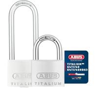 ABUS Candado Titalium 64TI/40 - Juego de 3, Cierre Igualado | Cuerpo de aluminio especial ultraligero, arco de acero endurecido, nivel de seguridad 5, incluye variante HB63