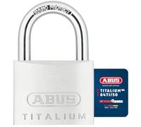 ABUS Candado de Titalium 64TI/50 - cierre igualado 6513 - candado para sótanos con cuerpo de aluminio especial - arco de acero endurecido - nivel de seguridad ABUS 6