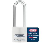 ABUS Candado Titalium 80TI/40HB63 - con grillete alto - candado de sótano con cuerpo de candado ligero y sólido de aluminio especial - nivel de seguridad 6 - plateado