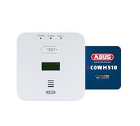 ABUS Detector de monóxido de carbono COWM510, alarma 85 dB, autoprueba, sensor 10 años, LCD, blanco