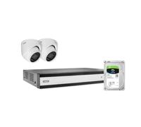 ABUS Kit Completo de videovigilancia, 2 cámaras analógicas HD Mini Domo, grabadora de vídeo híbrida para 4 cámaras analógicas y 2 cámaras IP, 1 TB HDD, Full HD 1080p, WDR, visión Nocturna de 30 m