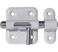 ABUS Pestillo Deslizante SRR35W - Pasador de Acero para Puertas, 35 mm | Cerradura deslizante en acabado blanco con protecci3n anticorrosiva, contraplaca de acero y caja de 35 mm de ancho.