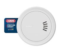 ABUS Prefira Smart - Detector de Humo Inteligente y Certificado, Compatible con Smart Home, Notificaciones Push, Reducción de Falsas Alarmas, LED Adaptativo y Montaje Adhesivo con Soporte Magnético