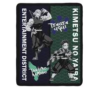ABYSTYLE Demon Slayer - Manta de Tanjiro y Tengen | Manta Demon Slayer | Manta | Manta para sofás y Camas | Mercancía de Demon Slayer | Regalos de Demon Slayer