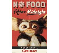 ABYSTYLE - Póster de Gremlins "No Food After Midnight" - Producto Oficial - Formato Maxi 91,5 x 61 cm - Papel de Alta Calidad - Diseño de Coleccionista