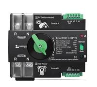 AC 220V 230V Rail Doble potencia interruptor Selector eléctrico de transferencia automática ininterrumpido 2P 63A 100A 125A TOQ7 PV(125A)