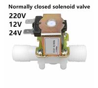 AC 220V DC 12V 24V 1/2 "3/4" válvula solenoide eléctrica de plástico normalmente cerrada interruptor controlador de presión de aire de agua magnética
