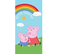 AC-Deco Peppa Pig - Toalla de playa de algodón arcoíris - Multicolor - 70 x 140 cm