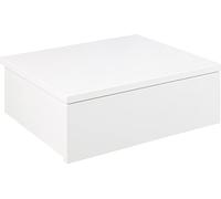 AC Design Furniture Asta - Mesita de Noche Cuadrada con 1 cajón, Color Blanco, diseño Minimalista, 37 x 13 x 32 cm, Color Blanco