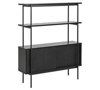 AC Design Furniture Augusta - Estantería con Estante y Compartimento Cerrado (113,8 x 94 x 27 cm), Color Negro y melamina