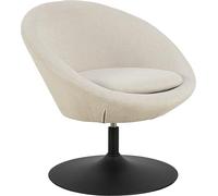 AC Design Furniture Colin - Silla de salón Apia de Tela Beige, Estructura de Trompeta, Color Negro Mate, con Recubrimiento de Polvo, con función giratoria y Cierre de Cremallera, 82 x 72 x 81 cm