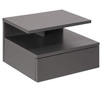 AC Design Furniture Fia mesita de noche, al.: 22,5 × an.: 32 × lar.: 35 cm, Gris claro, MDF, 1 pza.