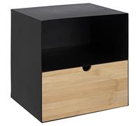AC Design Furniture Jeppe mesita de Noche, Metal, Negro, H: 30 x B: 30 x T: 25 cm