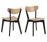 AC Design Furniture Roxanne Silla de Cuna de Roble Natural, Natural, L: 55 x W: 45 x H: 79.5 cm, Pack of 2 Unidades