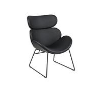 AC Design Furniture Sillón Lena, Imitación Cuero, Negro, 78.5 x 69 x 90.5 cm