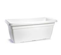 AC - Jardinera de plástico sin Plato - 100 cm - Agujeros de Drenaje - Modelo PLFT - Forma Rectangular - Ideal para Decorar tu casa y jardín - Fabricada en España - Color Blanco