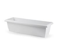 AC - Jardinera de plástico sin Plato - 60 cm - Modelo PLFT - Forma Rectangular - Ideal para Decorar tu casa y jardín - Fabricada en España - Color Blanco