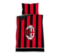 AC Milan Sábanas para Cama de Plaza y Media (200 x 150 cm) + Funda de Almohada de 80 x 50 cm, 100% algodón, Producto Oficial