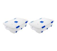 AC - Pack de 2 Cajas de ordenación con Tapa y Ruedas de plástico Transparente N.º 14, Capacidad 56 litros. Dimensiones Aprox.: 76,2 x 55,9 x 18,2 cm