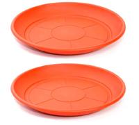 AC - Pack de 2 Platos para Maceta Mediterranea - Fabricado en Polipropileno - Ideal para el Hogar, Plantas, Jardín, Decoración. - Cuidado de Plantas - Forma Redonda - Ø 48,4 cm - Color Marrón