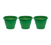 AC - Pack de 3 Macetas Mediterráneas - Plástico Resistente - Ideal para el Hogar, Plantas, Jardín, Decoración. - Cuidado de Plantas - Forma Redonda - 25 cm - Color Verde