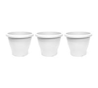 AC - Pack de 3 Macetas Mediterráneas - Plástico Resistente - Ideal para el Hogar, Plantas, Jardín, Decoración. - Cuidado de Plantas - Forma Redonda - 35 cm - Color Blanco