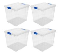 AC - Pack de 4 Cajas de ordenación de plástico Transparente N.º 17. Contenedor para almacenar Libros, Ropa, Mantas. Capacidad 35 litros. Dimensiones Aprox.: 42,2 x 35 x 35,5 cm