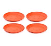 AC - Pack de 4 Platos para Maceta Mediterranea - Fabricado en Polipropileno - Ideal para el Hogar, Plantas, Jardín, Decoración. - Cuidado de Plantas - Forma Redonda - Ø 48,4 cm - Color Marrón