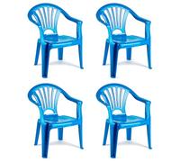 AC - Pack de 4 Sillas Infantiles Modelo Tipi - Fabricado en España - Ligera y fácil de Transportar - Ideal para Jugar, Leer y Dibujar - 50 x 35 x 28 cm - Color Azul
