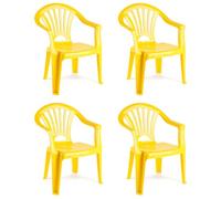 AC - Pack de 4 Sillas Mini Infantiles Modelo Tipi - Fabricado en España - Ideal para Jugar, Leer y Dibujar - 50 x 35 x 28 cm - Color Amarillo - NO APTAS para Adultos